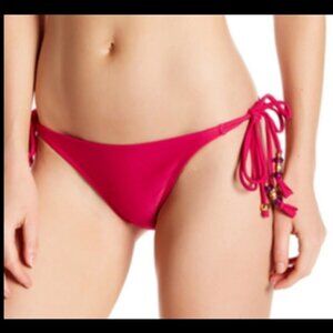 PilyQ Bikini Bottoms Dahlia Magenta Double Tie Small